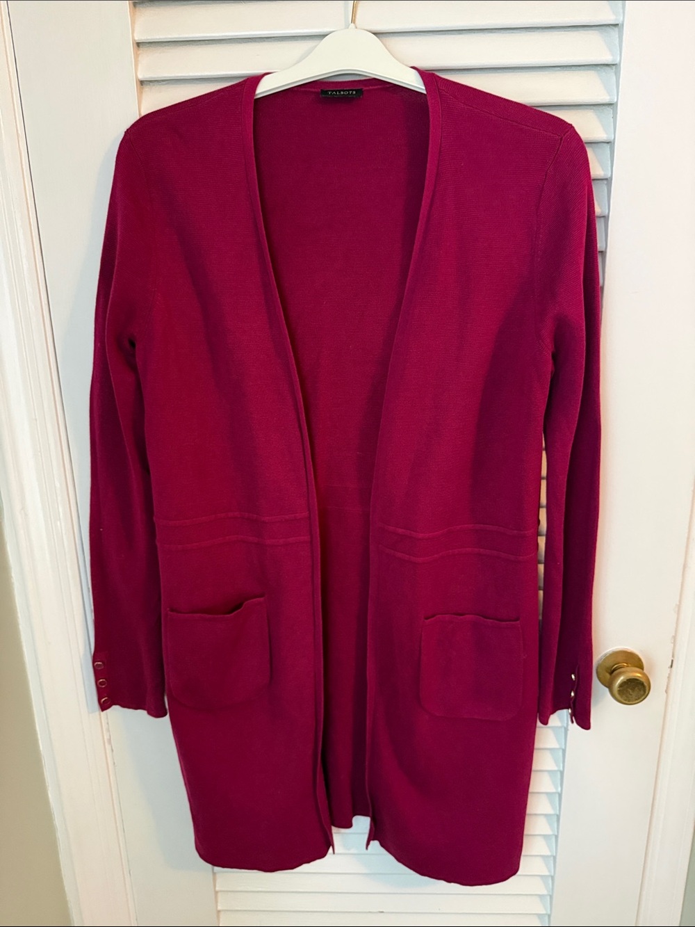 Talbots Open-Front Pocket Cardigan - Magenta